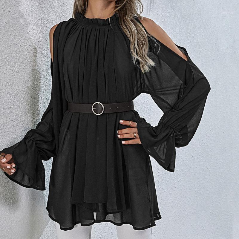 Women' Blouses & Shirts Autumn Shirt Simple Fashion Trend Commuter Style Round Neck Solid Color Strapless Long-sleeved See-through Top, Black
Women' Blouses & Shirts Autumn Shirt Simple Fashion Trend Commuter Style Round Neck Solid Color Strapless Long-sleeved See-through Top, Black