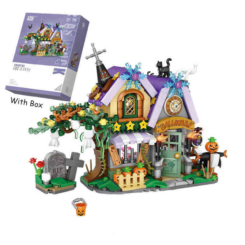 Diy LOZ 3D Mini Halloween House Building Blocks Bricks MOC Architecture Pumpkin Car Model Figure Bricks Children Kids Toys Gifts Y220728
Diy LOZ 3D Mini Halloween House Building Blocks Bricks MOC Architecture Pumpkin Car Model Figure Bricks Children Kids Toys Gifts Y220728