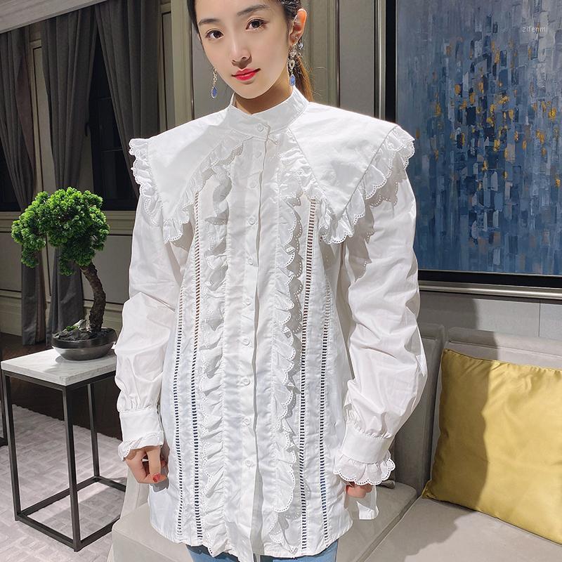 Korean Spring Large Lapel Sweet Ruffles Long-sleeved White Single-breasted Shirts Women Tops Fashion Streetwear Women's Blouses &
Korean Spring Large Lapel Sweet Ruffles Long-sleeved White Single-breasted Shirts Women Tops Fashion Streetwear Women's Blouses &