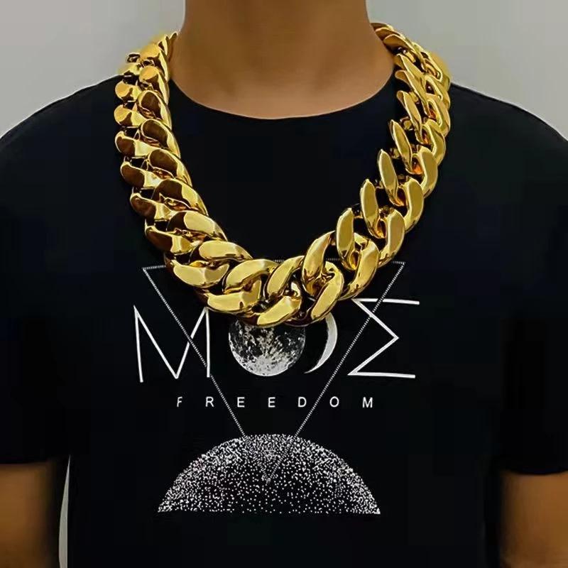 Chains Acrylic Necklace Bulky Hip Hop Thick Large Gold Chain Goth Style Men Women Jewelry Gifts Halloween Plastic Accessories RockChains