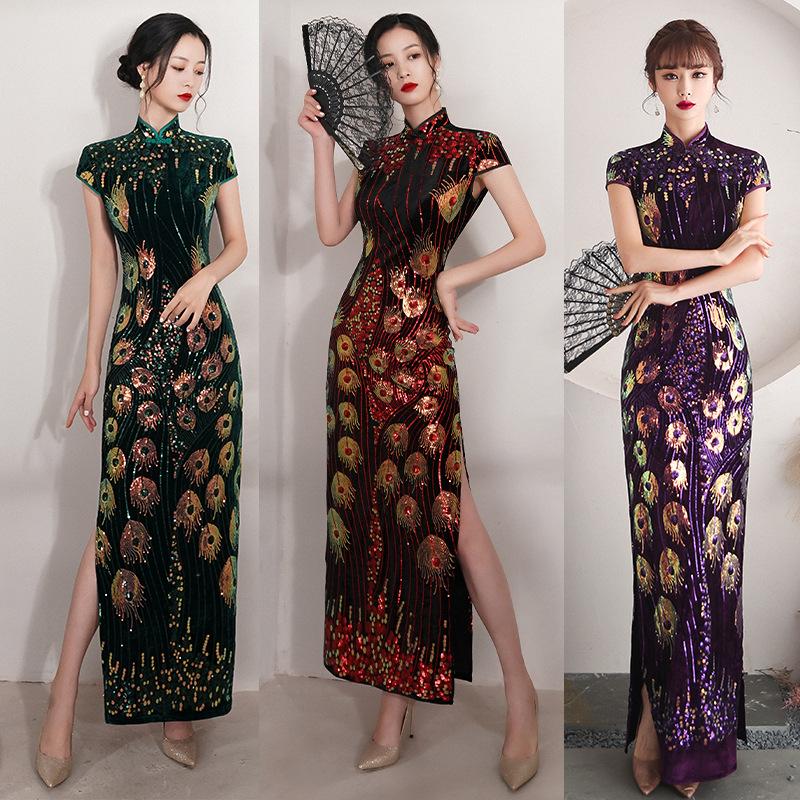 Ethnic Clothing Ladies Spring Cheongsam Long Sexy Slim Slimming Dress Printed Short-sleeved Retro Chinese Stand-up Collar DressEthnic
Ethnic Clothing Ladies Spring Cheongsam Long Sexy Slim Slimming Dress Printed Short-sleeved Retro Chinese Stand-up Collar DressEthnic