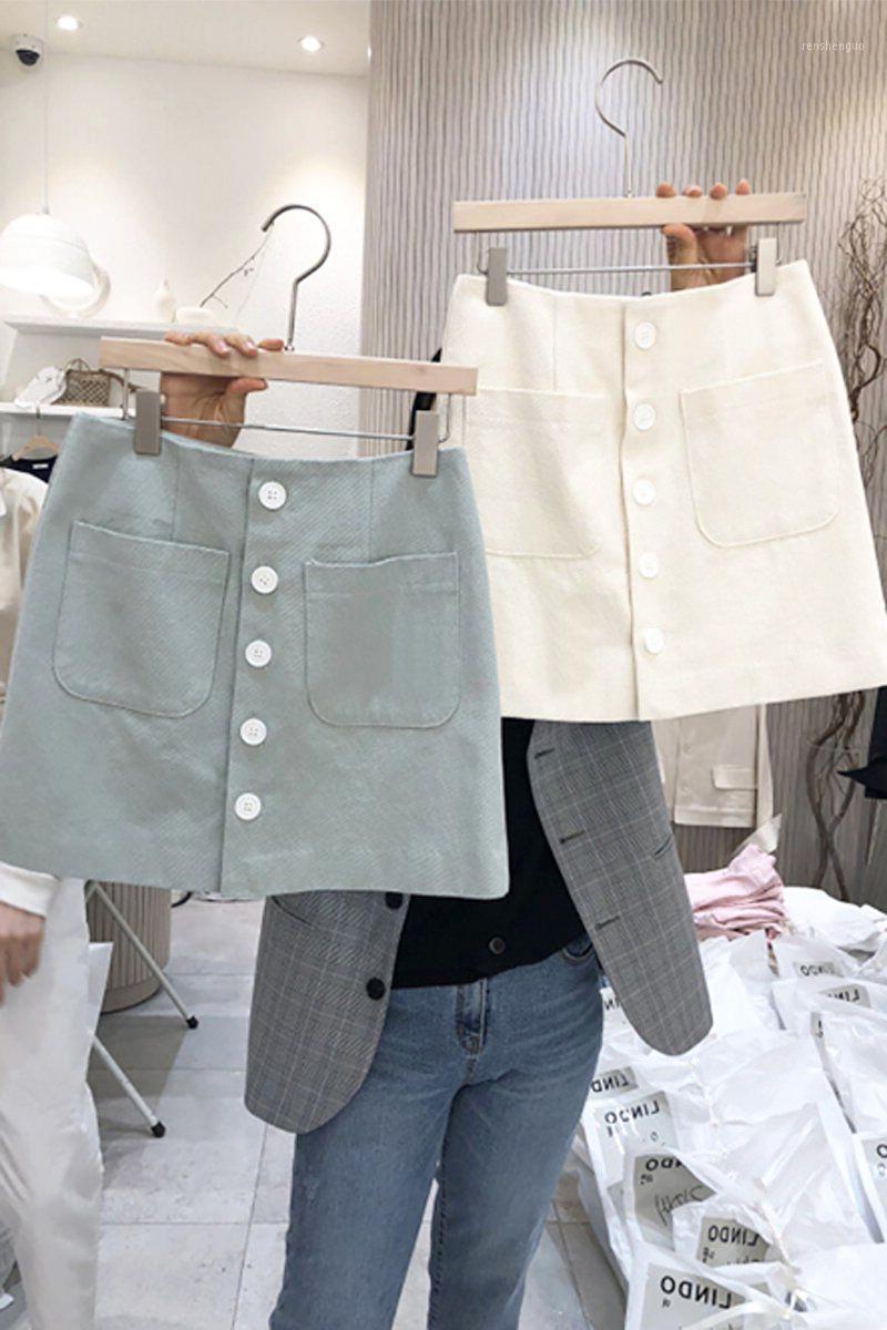 Spring And Summer Korean Version Of Wild Single-breasted A-line Package Hip Skirt Female Short Skirts, Green
Spring And Summer Korean Version Of Wild Single-breasted A-line Package Hip Skirt Female Short Skirts, Green