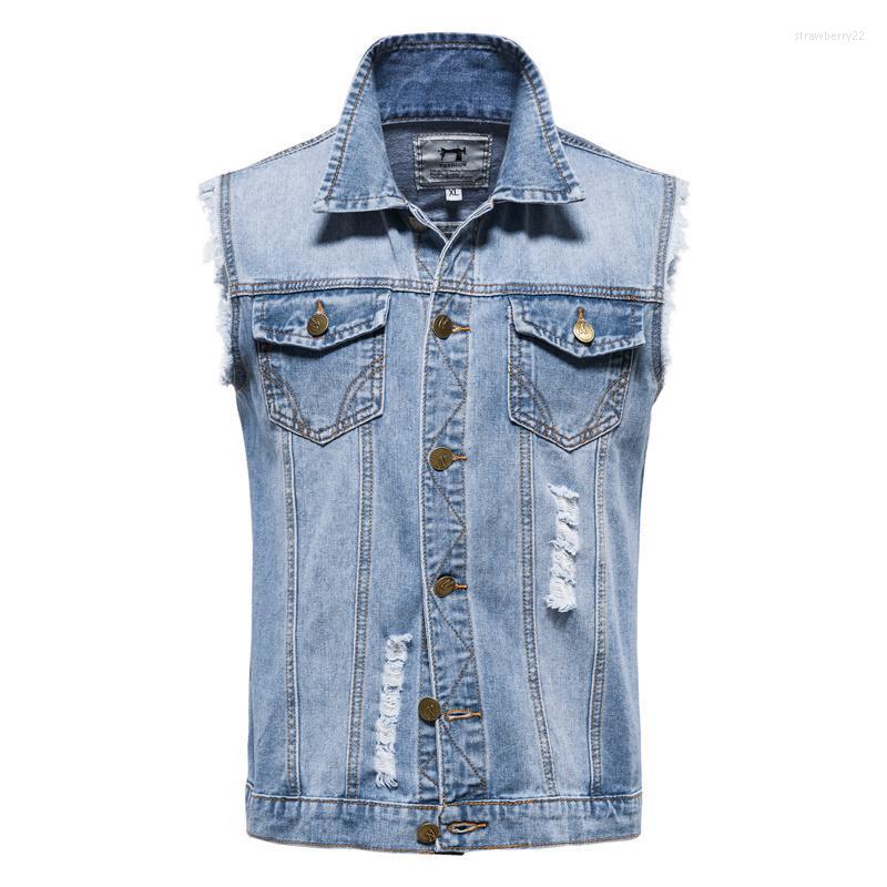 Men's Vests Cotton Hole Denim Waistcoat Men Casual Solid Color Outdoor Slim Fit Mens Vest Autumn Quality Waistcoats For Stra22, Blue
Men's Vests Cotton Hole Denim Waistcoat Men Casual Solid Color Outdoor Slim Fit Mens Vest Autumn Quality Waistcoats For Stra22, Blue