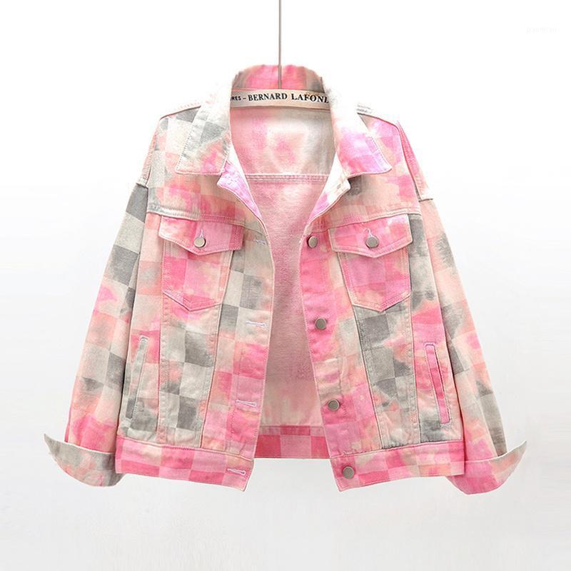 Women's Jackets Fashion Multicolor Tie Dye Denim Jacket Coat Women Chaquetas Mujer Korean Loose Long Sleeve Short Jeans Female Streetwear, Pink
Women's Jackets Fashion Multicolor Tie Dye Denim Jacket Coat Women Chaquetas Mujer Korean Loose Long Sleeve Short Jeans Female Streetwear, Pink