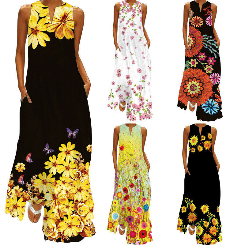 Casual Dresses Womens Sundress Boho Beach Slit Long Maxi Floral Summer Beach Dress Strappy Sleeve V-Neck Sexy, Vlcq189
Casual Dresses Womens Sundress Boho Beach Slit Long Maxi Floral Summer Beach Dress Strappy Sleeve V-Neck Sexy, Vlcq189