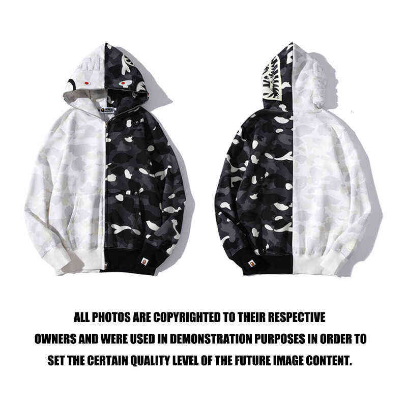 Brand Chao Shark Head Black and White Night Light Color Matching Sweater, Yin Yang Camouflage Zipper Coat
Brand Chao Shark Head Black and White Night Light Color Matching Sweater, Yin Yang Camouflage Zipper Coat