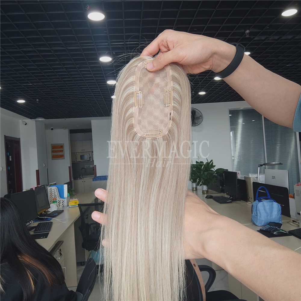 New Coming Stock Human Hair pieces Mini Small Mono Base Toppers for hair loss Thinning Women
