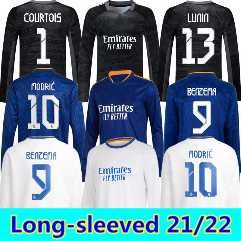 BENZEMA Long sleeve Soccer Jerseys ALABA CAMAVINGA VALVERDE RODRYGO COURTOIS Goalkeeper ASENSIO MARCELO MODRIC HAZARD REAL MADRIDS football full shirt Kit
BENZEMA Long sleeve Soccer Jerseys ALABA CAMAVINGA VALVERDE RODRYGO COURTOIS Goalkeeper ASENSIO MARCELO MODRIC HAZARD REAL MADRIDS football full shirt Kit