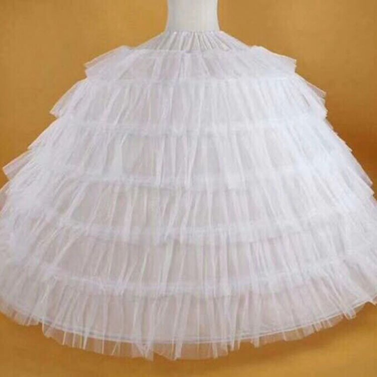 High Quality 6 Hoops Petticoats Big White Quinceanera Dress Petticoat Super Fluffy Crinoline Slip Underskirt For Wedding Ball Gown