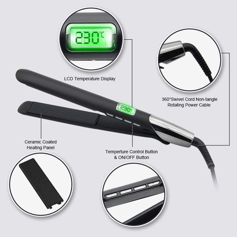 Ihongsen Hair Straightener Fast Warm-Up 2 in 1 Hair Straightener Curler Ceramic Flat Iron Curling Styling Tools 220623