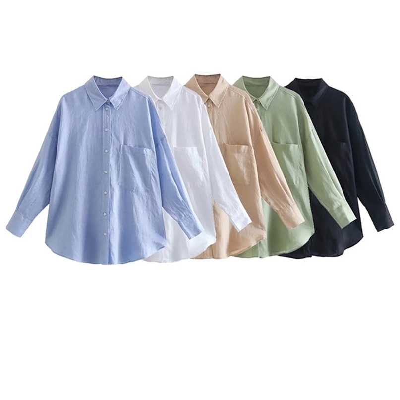 TRAF Women Fashion With Pocket Oversized Linen Shirts Vintage Long Sleeve Buttonup Female Blouses Blusas Chic Tops 220813, As picture
TRAF Women Fashion With Pocket Oversized Linen Shirts Vintage Long Sleeve Buttonup Female Blouses Blusas Chic Tops 220813, As picture