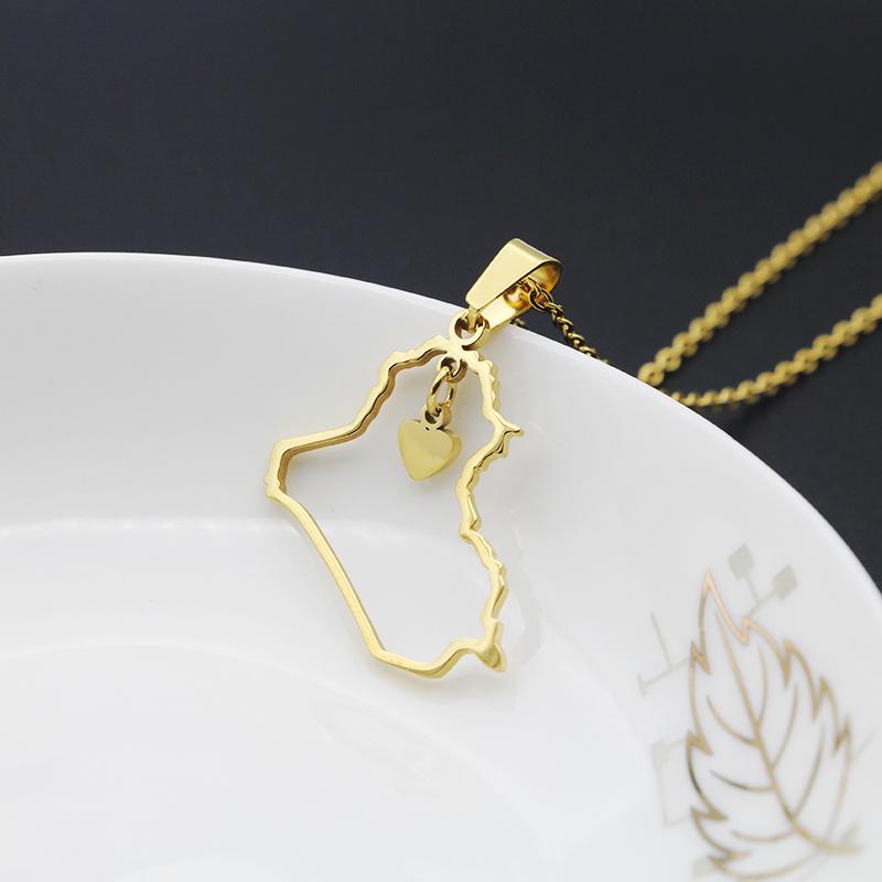 Pendant Necklaces Heart Iraq Map Necklace Stainless Steel Silver Color Gold Plated Jewelry Of Women MenPendant
Pendant Necklaces Heart Iraq Map Necklace Stainless Steel Silver Color Gold Plated Jewelry Of Women MenPendant