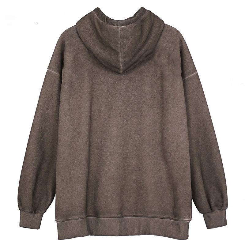 Women Vintage Angel Print Hooded Jacket Men Zip Up Long Sleeve Pocket Autumn Winter Streetwear Coat Y2K Aesthetic Loose Hoodies 220816