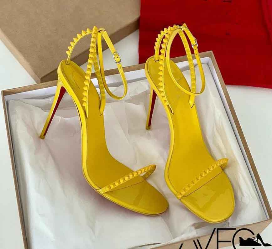 Women Sandal spike high-heeled red sole high heeled shoes So Me 100mm Women Marry Wedding Party Dress Sexy Thin Heels Leather With Spikes, 16
Women Sandal spike high-heeled red sole high heeled shoes So Me 100mm Women Marry Wedding Party Dress Sexy Thin Heels Leather With Spikes, 16