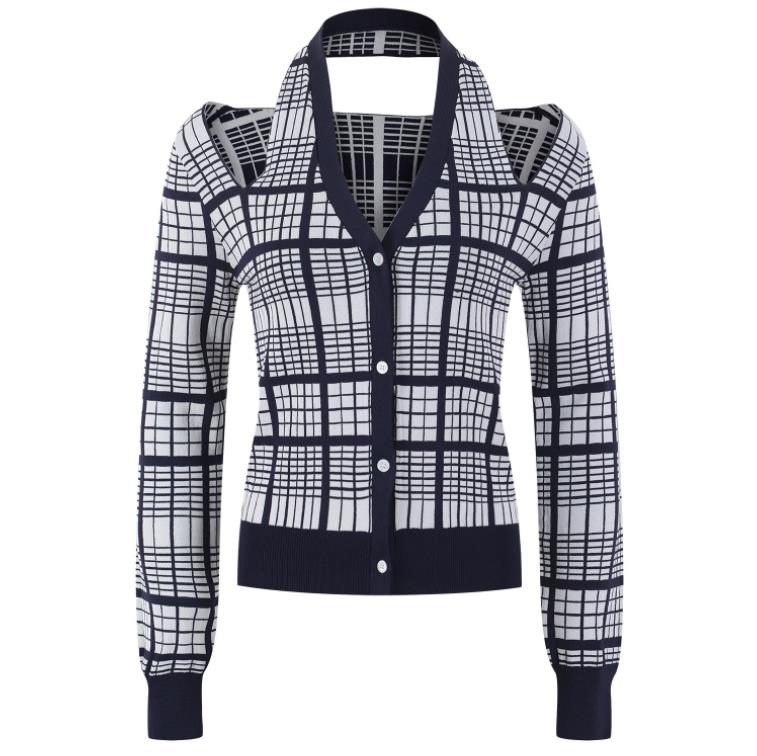 222 2022 Milan Runway Spring Summer Brand Same Style Sweater Long Sleeve V Neck Cardigan Striped High Quality Womens YL, Customize
222 2022 Milan Runway Spring Summer Brand Same Style Sweater Long Sleeve V Neck Cardigan Striped High Quality Womens YL, Customize