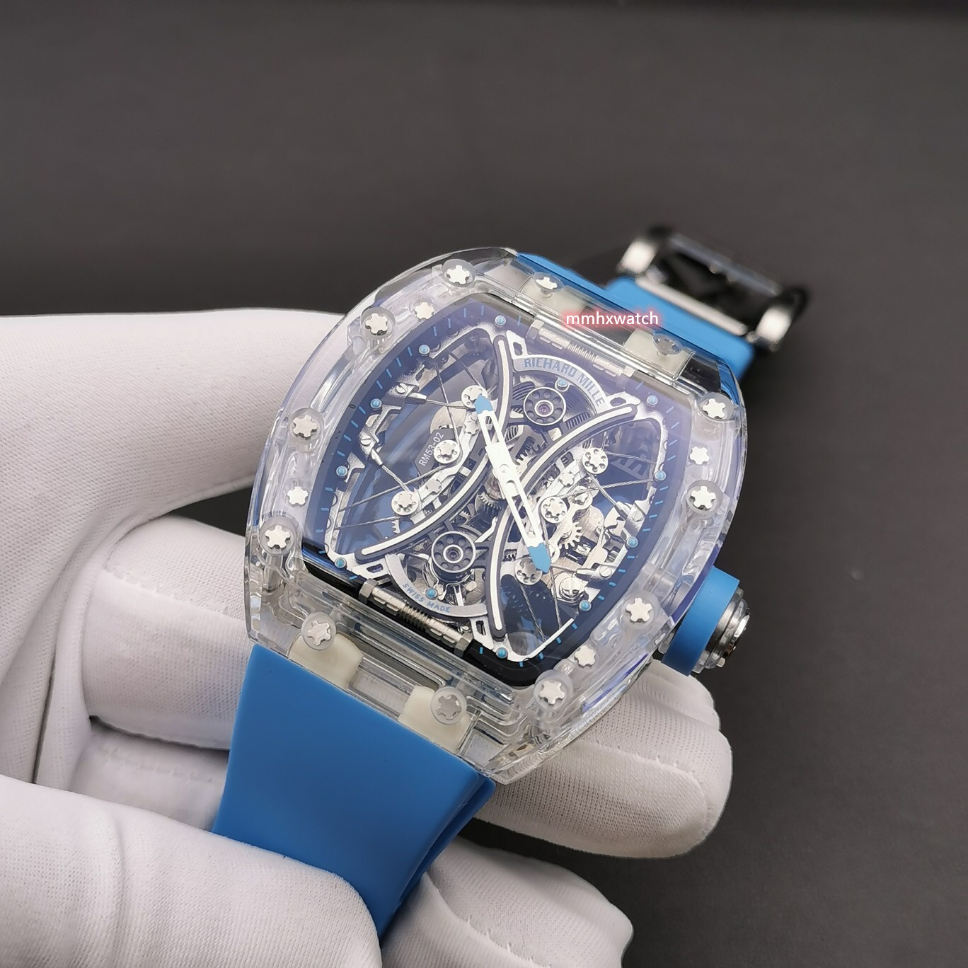 JB Watch RM12-01 RM056 RM53-02 with Swiss standard Tourbillon movement sapphire crystal case with natural rubber strap, As shown
JB Watch RM12-01 RM056 RM53-02 with Swiss standard Tourbillon movement sapphire crystal case with natural rubber strap, As shown