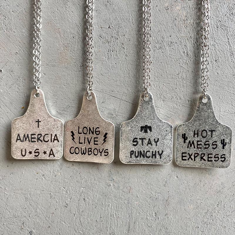 Pendant Necklaces Western Jewelry USA LONG LIVE COW BOYS STAY PUNCHY MESS EXPRESS Print Tag Gift For Cowgirl CowboyPendant
Pendant Necklaces Western Jewelry USA LONG LIVE COW BOYS STAY PUNCHY MESS EXPRESS Print Tag Gift For Cowgirl CowboyPendant