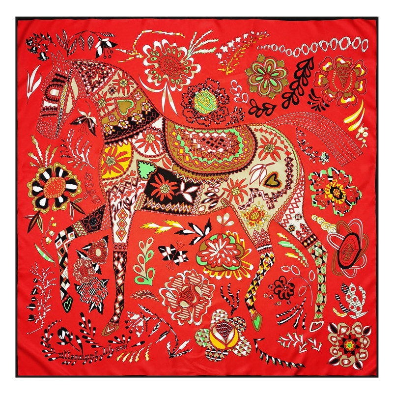 Manual Hand Rolled Twill Silk Scarf Women Floral Patchwork Horse Print Square Scarves Echarpes Foulards Femme Wrap Bandana Hijab 90CM*90CM
Manual Hand Rolled Twill Silk Scarf Women Floral Patchwork Horse Print Square Scarves Echarpes Foulards Femme Wrap Bandana Hijab 90CM*90CM