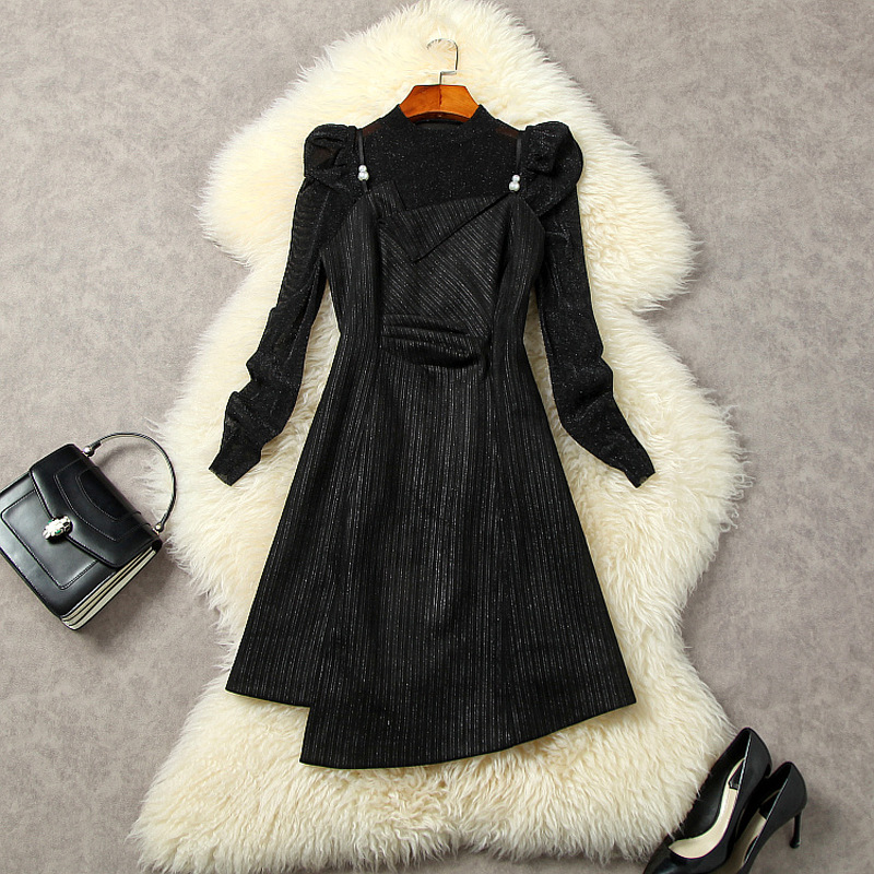 2022 Fall Autumn Long Sleeve Round Neck Black Glitter Mesh Top & Spaghetti Strap Striped Asymmetry Dress Two Piece Suits 2 Pieces Set 22G112028
2022 Fall Autumn Long Sleeve Round Neck Black Glitter Mesh Top & Spaghetti Strap Striped Asymmetry Dress Two Piece Suits 2 Pieces Set 22G112028