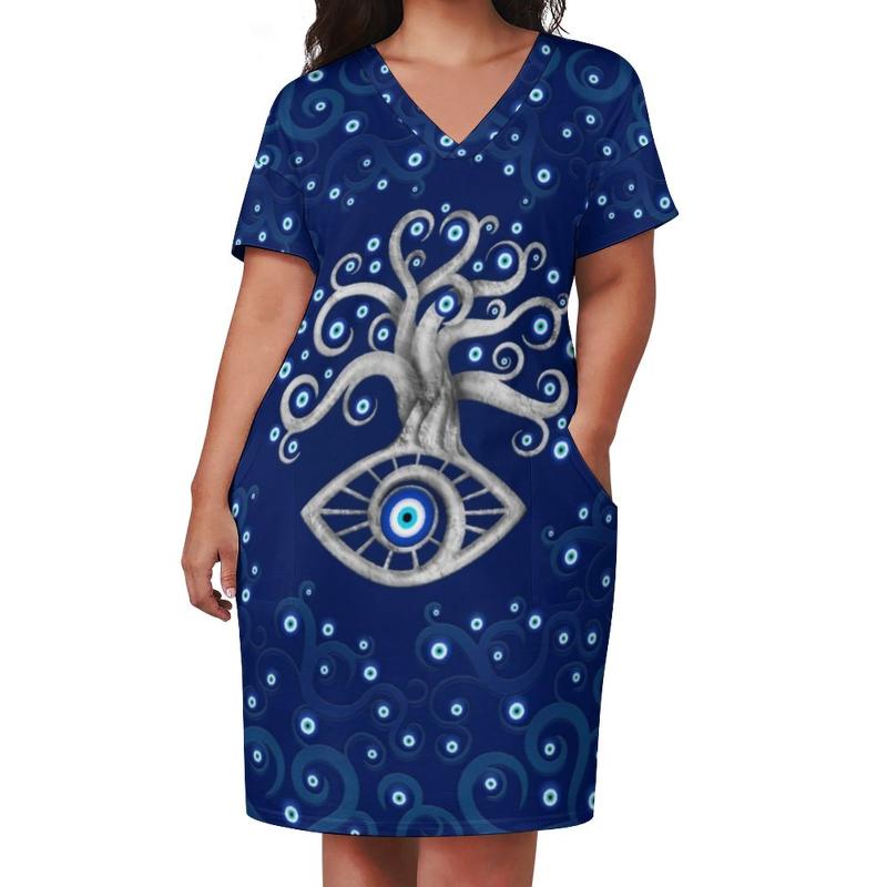 Plus Size Dresses Greek Evil Eye Art Casual Dress Women Amulet Tree Print Cute Summer V Neck Street Style 5XLPlus, Style-12
Plus Size Dresses Greek Evil Eye Art Casual Dress Women Amulet Tree Print Cute Summer V Neck Street Style 5XLPlus, Style-12