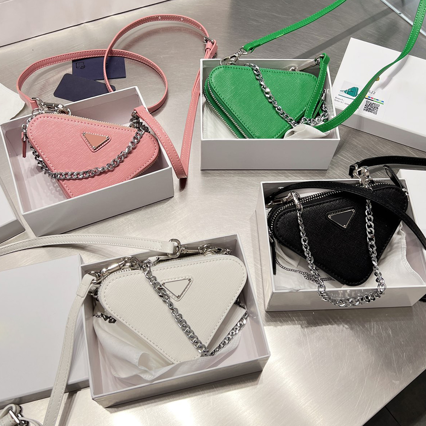 designers bags women shoulder handbags luxurys chain crossbody bag mini wallet cute exquisite triangle bag summer leisure versatile 4 colors style good, White
designers bags women shoulder handbags luxurys chain crossbody bag mini wallet cute exquisite triangle bag summer leisure versatile 4 colors style good, White