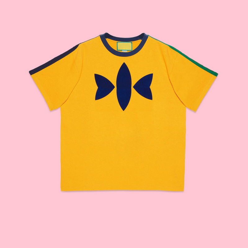 logo printed Tee Fashion Man Women stripe T-shirt yellow Oversize Style hip hop highstreet FZTX1027
logo printed Tee Fashion Man Women stripe T-shirt yellow Oversize Style hip hop highstreet FZTX1027
