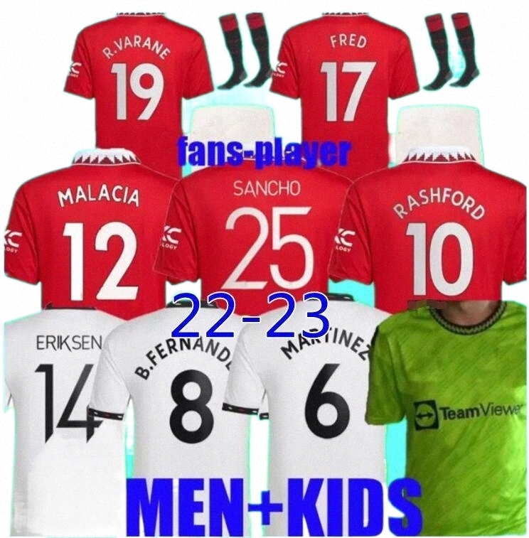 

manchester SANCHO 21 22 23 soccer jerseys RASHFORD MANS SHAW POGBA 2021 2022 2023 Ronaldo football shirt United MARTIAL B. FERNANDES men kids kit W3Ix#, 22/23;third