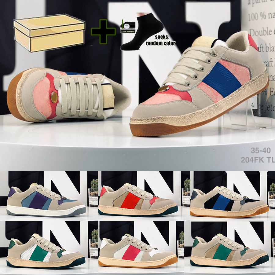 2022 Designer luxury Screener Casual Shoes Distressed Dirty Sneakers Men Women Trainers Classic Blue Red Stripe Rubber Shoe Low Top Leather Sneaker
2022 Designer luxury Screener Casual Shoes Distressed Dirty Sneakers Men Women Trainers Classic Blue Red Stripe Rubber Shoe Low Top Leather Sneaker