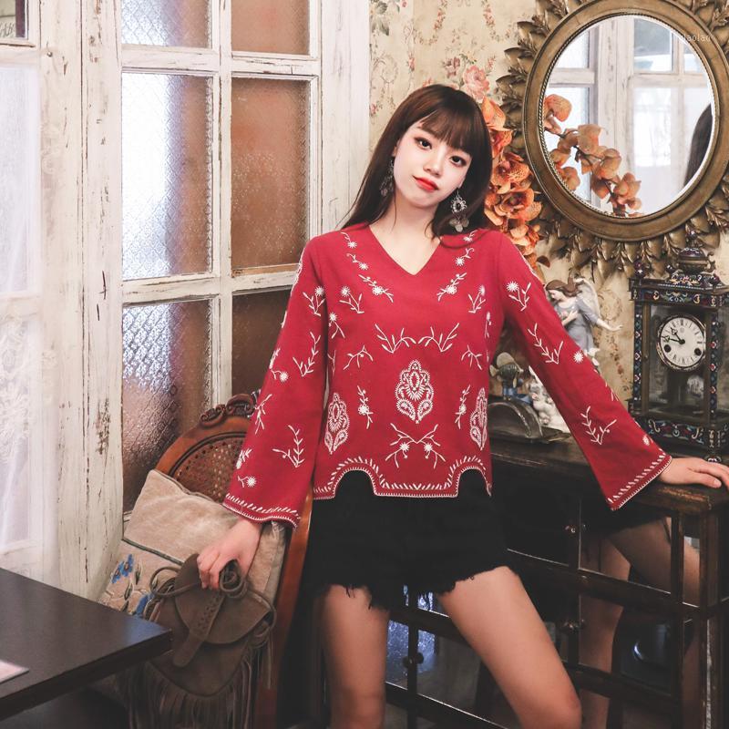 Women's Blouses & Shirts Video Scene Shooting Homemade Embroidery Flower National Wind Restoring Ancient Ways The Speaker Long-sleeved Cotto, Red
Women's Blouses & Shirts Video Scene Shooting Homemade Embroidery Flower National Wind Restoring Ancient Ways The Speaker Long-sleeved Cotto, Red