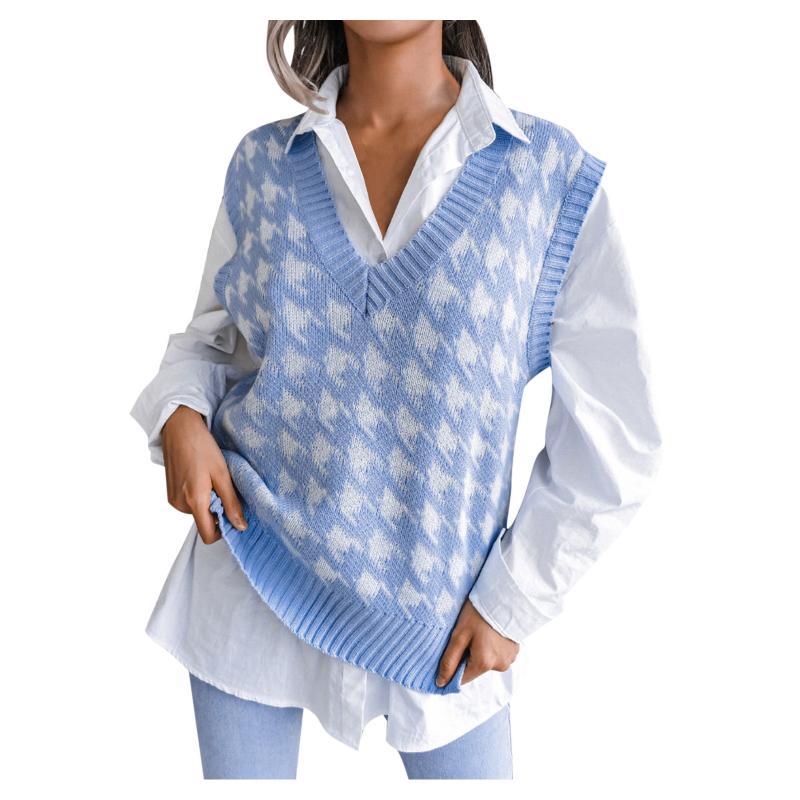 Women' Sweaters Women' Autumn And Winter Fasion V-neck Knitted Sweater Vest Color Block Printed Cable College Wind Sleeveless KnittedW, Black
Women' Sweaters Women' Autumn And Winter Fasion V-neck Knitted Sweater Vest Color Block Printed Cable College Wind Sleeveless KnittedW, Black