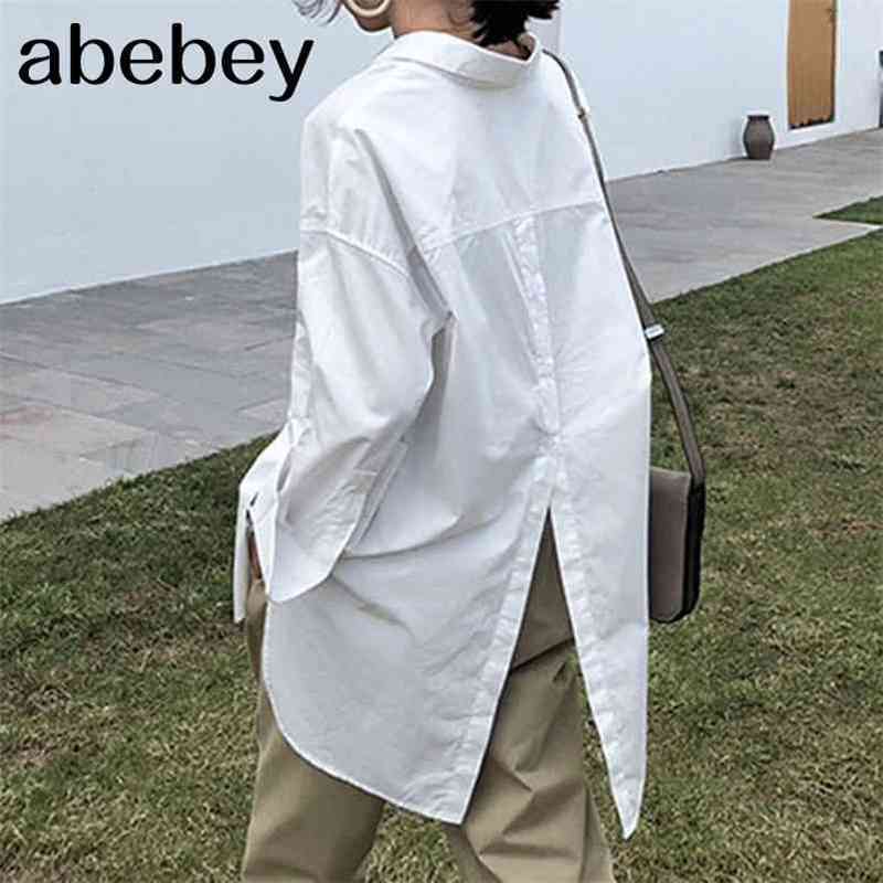 Womens Shirts Stylish Tops and Blouses Celmia Lapel Casual Solid Long Sleeve Buttons Asymmetric Ladies Baggy Blusas S3XL 210401