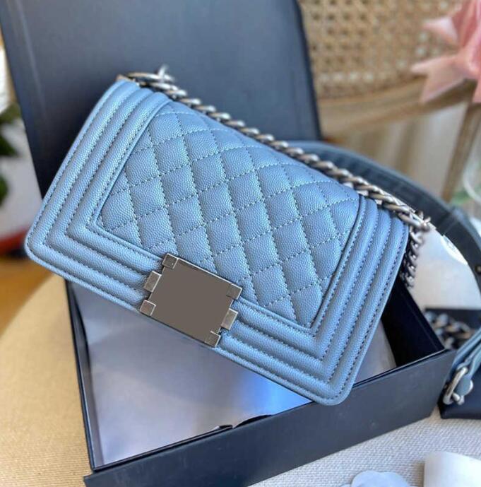 TZ Classic Mini Boy Caviar Vinatge Bags Calfskin Genuine Leather Quilted Aged Silver Hardware Chain Strap Crossbody bags Women's Designer Shoulder bag 20CM, Shipping
TZ Classic Mini Boy Caviar Vinatge Bags Calfskin Genuine Leather Quilted Aged Silver Hardware Chain Strap Crossbody bags Women's Designer Shoulder bag 20CM, Shipping