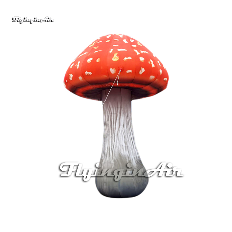 Outdoor Simulated Red LED Inflatable Mushroom Model Luminous Blow Up Mushroom Balloon Light For Club Party Decoration