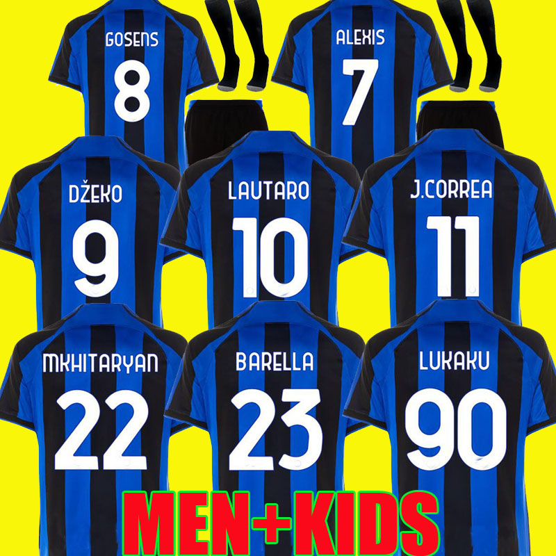 LUKAKU soccer jersey 22 23 J.CORREA BARELLA LAUTARO ALEXIS DZEKO Gosens UNIFORMS football shirt Asllani Bellanova Calhanoglu inter 2022 2023 MILANS men kids kit, Home 2
LUKAKU soccer jersey 22 23 J.CORREA BARELLA LAUTARO ALEXIS DZEKO Gosens UNIFORMS football shirt Asllani Bellanova Calhanoglu inter 2022 2023 MILANS men kids kit, Home 2