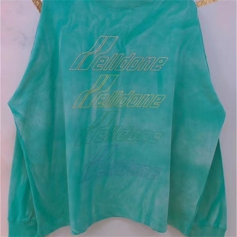 Oversize We11done T-shirt Long Sleeve Men Women Casual WELL DONE t shirt 210420