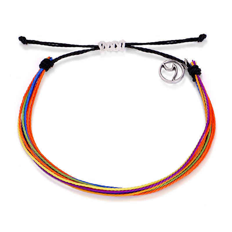 adjustable custom 100 Waterproof woven bohemia Pura Vida bracelet