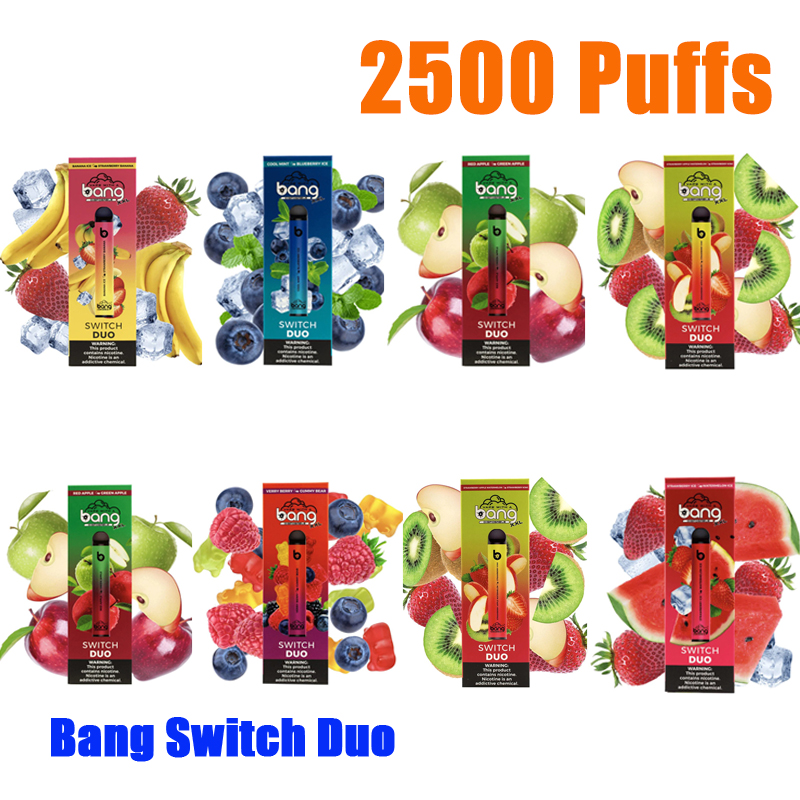 Amazing Fruit Flavors 2500 Puffs Bang Switch Duo Disposable Vape Device 2 x 3.5ml Prefilled Pod 6% Nic Contained
Amazing Fruit Flavors 2500 Puffs Bang Switch Duo Disposable Vape Device 2 x 3.5ml Prefilled Pod 6% Nic Contained