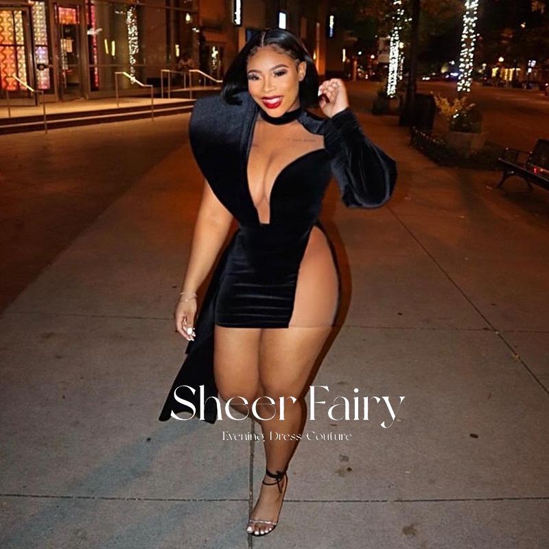 Party Dresses Black Girls Velvet One Shoulder Short Prom Long Sleeve Sext Mini Graduation Gowns White Cocktail Dress WomenParty
Party Dresses Black Girls Velvet One Shoulder Short Prom Long Sleeve Sext Mini Graduation Gowns White Cocktail Dress WomenParty