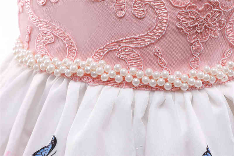 Flower Girls Dresses for Wedding Birthday Kids Clothes Dress Girl Elegant Princess Butterflies Children Formal Pageant Gown Y220510