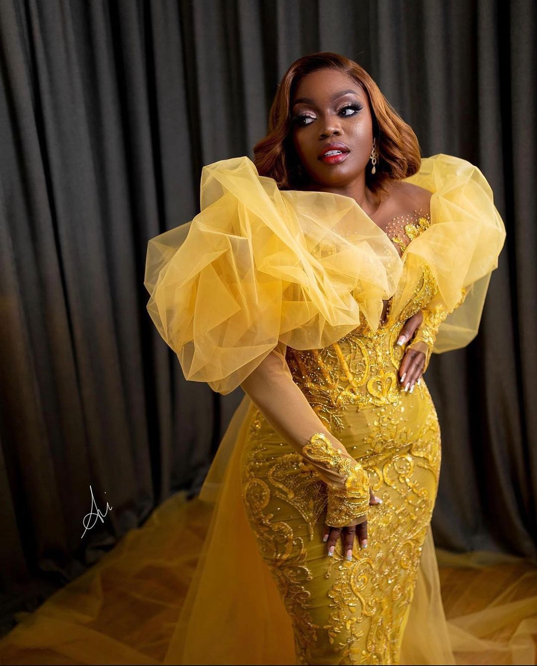 Plus Size Arabic Aso Ebi Yellow Luxurious Sheath Prom Dresses Beaded Sequined Lace Evening Formal Party Second Reception Birthday Engagement Gowns Dre