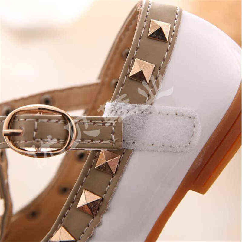 2022 New KIDS Spring Girls Brand for Baby Shoes Stud Single Shoes Children Nude Sandal Toddler Princess Flats Party Dance Shoe G220415