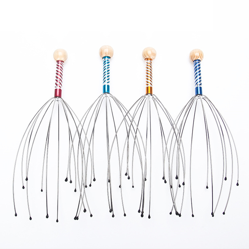 Decompression Toy Octopus Head Scalp Relaxation Massage Pain Relief Body Massager Stress Release Relaxing Claw Metal Massager Device Unisex 20pcs/