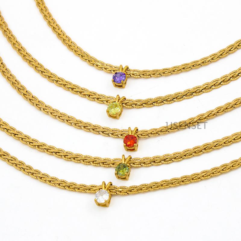Chains Jewelry Set Women Copper Keel Shiny Round Crystal Pendant Necklace Fashion Link Chain Choker Bracelet Accessori Gift YS407Chains
Chains Jewelry Set Women Copper Keel Shiny Round Crystal Pendant Necklace Fashion Link Chain Choker Bracelet Accessori Gift YS407Chains