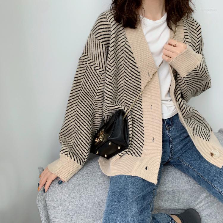 Women's Jackets Thick Striped Knitted Cardigan 2022 Autumn Dress Minimalist Temperament V-neck Long-sleeved Loose-fitting Top, Ecru
Women's Jackets Thick Striped Knitted Cardigan 2022 Autumn Dress Minimalist Temperament V-neck Long-sleeved Loose-fitting Top, Ecru