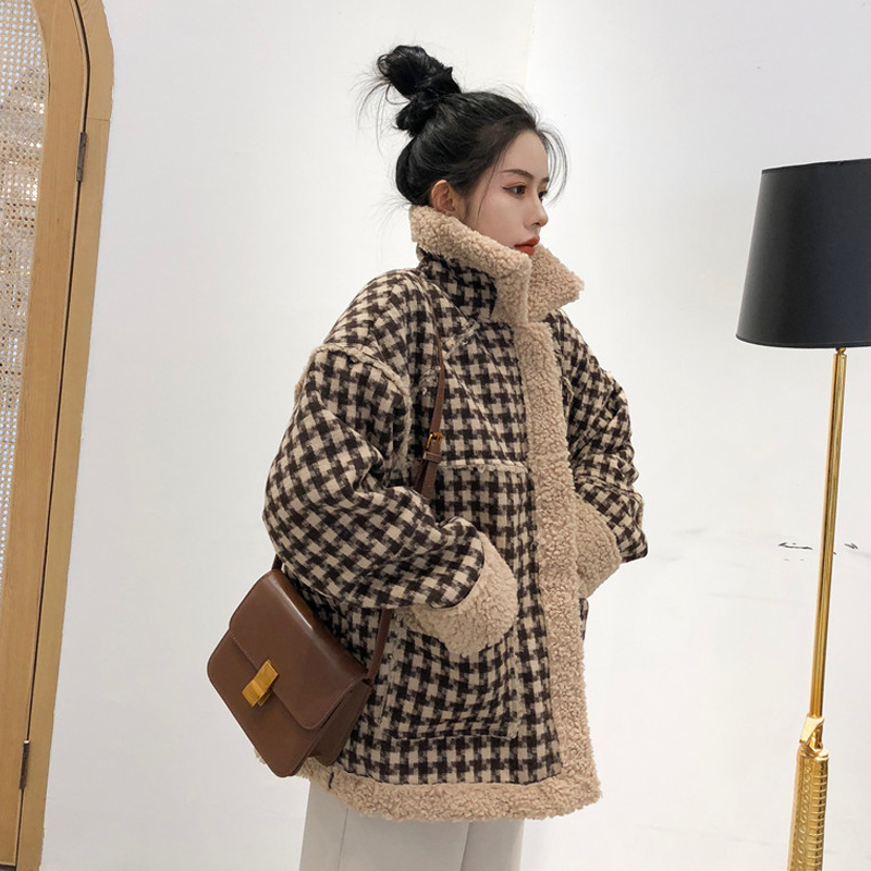 Houndstooth thick coat Faux Fur women's autumn and winter 2022 new loose long-sleeved retro bf style motor jacket, Multi
Houndstooth thick coat Faux Fur women's autumn and winter 2022 new loose long-sleeved retro bf style motor jacket, Multi