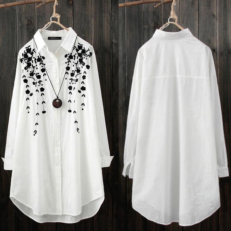 Women' Blouses & Shirts Women Print Lapel Button Down Long Casual Cotton Blouse Summer Autumn Loose Daily Tops Kimonos Mujer BlusasWomen, White
Women' Blouses & Shirts Women Print Lapel Button Down Long Casual Cotton Blouse Summer Autumn Loose Daily Tops Kimonos Mujer BlusasWomen, White