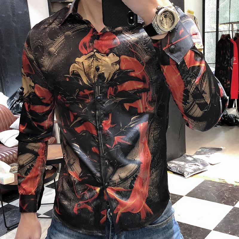 Men's Dress Shirts Luxury Personality Long Sleeve Black Gold Floral Shirt High Quality 2022 Spring Social Men Slim Rose Printing Dway22
Men's Dress Shirts Luxury Personality Long Sleeve Black Gold Floral Shirt High Quality 2022 Spring Social Men Slim Rose Printing Dway22