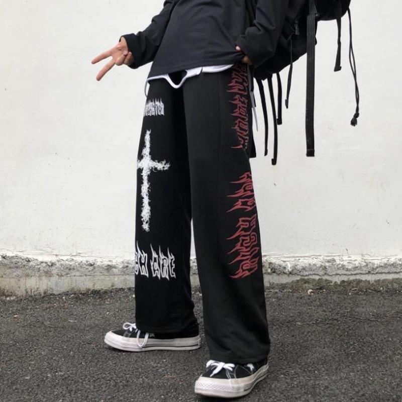 Women's Pants & Capris Anime Pattern Print Wide Leg Women Black Gothic Harajuku Streetwear Mall Goth Printed Hip Hop Trousers Y2K Oversized
Women's Pants & Capris Anime Pattern Print Wide Leg Women Black Gothic Harajuku Streetwear Mall Goth Printed Hip Hop Trousers Y2K Oversized