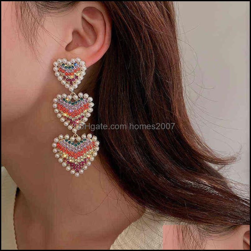 Earrings Charm Sweet Pearl Love Heart Colorf Rhinestone Dangle Women Fashion Jewelry Gifts 220122 Drop Delivery 2021 Nmjii
Earrings Charm Sweet Pearl Love Heart Colorf Rhinestone Dangle Women Fashion Jewelry Gifts 220122 Drop Delivery 2021 Nmjii