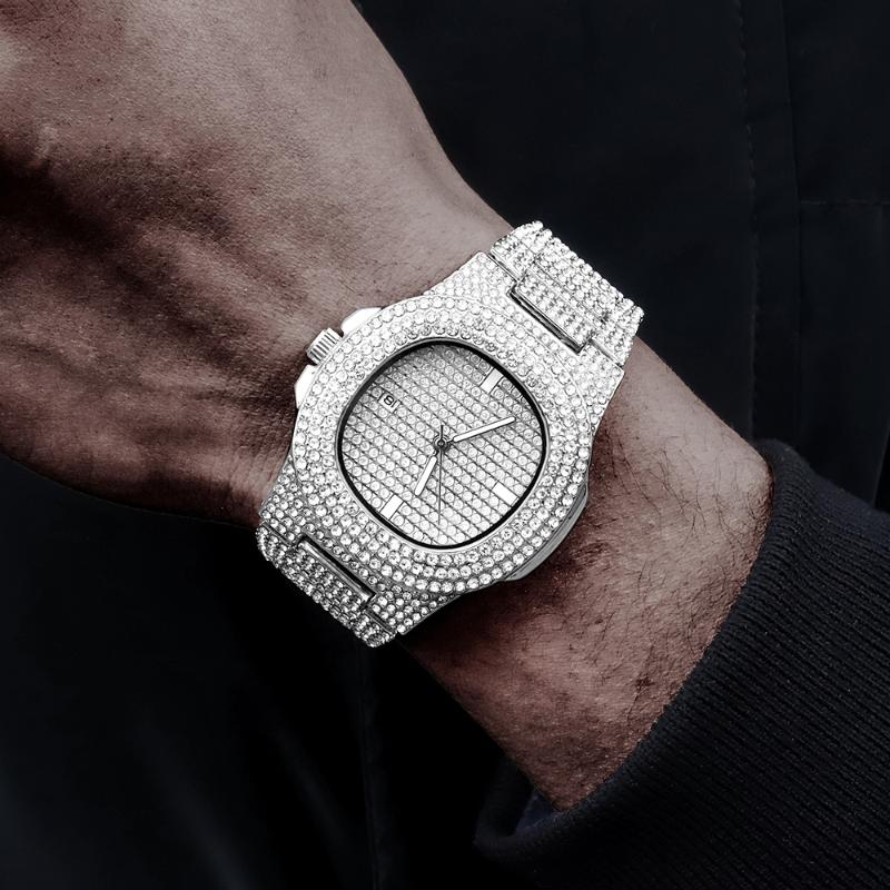 Chains Iced Out Men Chain Necklace Watch Cuban Hip Hop Set Watches For Women Jewelry GiftChains ChainsChains